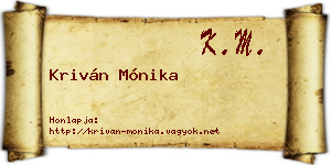 Kriván Mónika névjegykártya